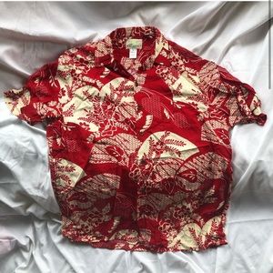 Red Kalaheo 100% Rayon Hawaiian Shirt